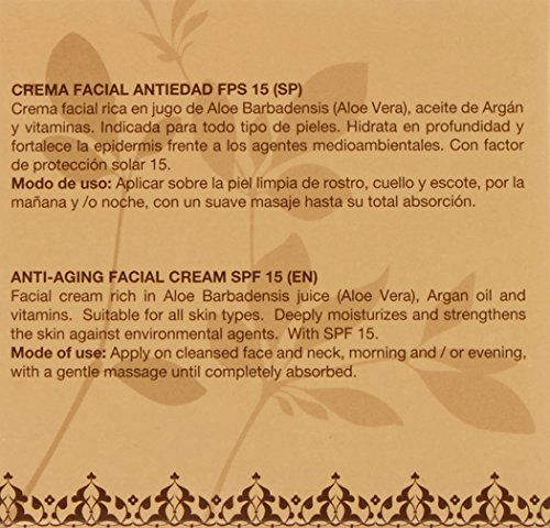 Argan-Aloe 70080 - Crema facial antiedad con aloe y argán, 100 ml