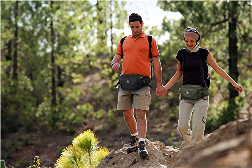 Ariineer Plus Talla Impermeable Riñoneras Hombre Mujer Grandes Riñoneras de Marcha Running de Acampada y Marcha Bolsos de Gimnasio Bolsos Bandolera para Hombre Mujer (Negro)