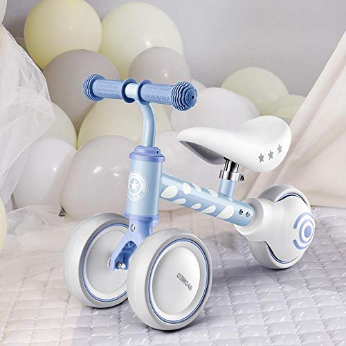 Arkmiido Bicicleta sin Pedales, Bicicleta sin Pedales Ruedas Aire, Regalo de cumpleaños para niñas y niños de 1 a 3 años (Azul)