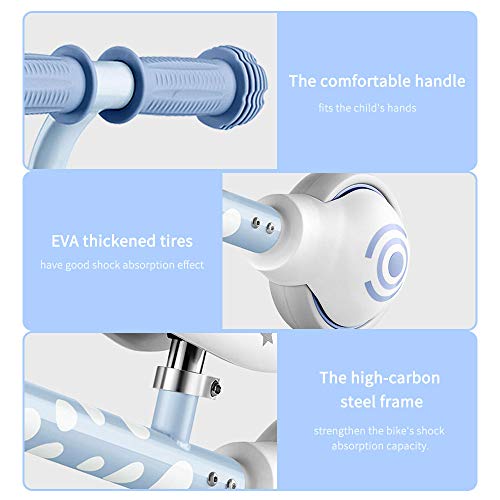 Arkmiido Bicicleta sin Pedales, Bicicleta sin Pedales Ruedas Aire, Regalo de cumpleaños para niñas y niños de 1 a 3 años (Azul)