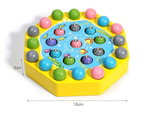 Arkmiido Montessori Juguetes de Madera Juego de Pesca Magnético con Bolas de Madera Juguete Educativo Juego de Fiesta para Niños 3 4 5 años