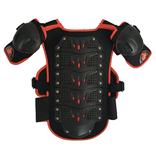 Armadura de motocicleta para niños, protector de espalda, pecho, columna vertebral, hombro, brazo, codo, rodilla, protector de motocross, esquí, patinaje, chaleco de protección, 3 colores, rojo, small