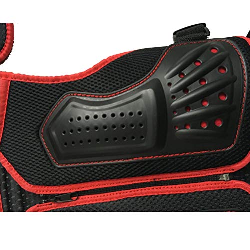 Armadura de motocicleta para niños, protector de espalda, pecho, columna vertebral, hombro, brazo, codo, rodilla, protector de motocross, esquí, patinaje, chaleco de protección, 3 colores, rojo, small