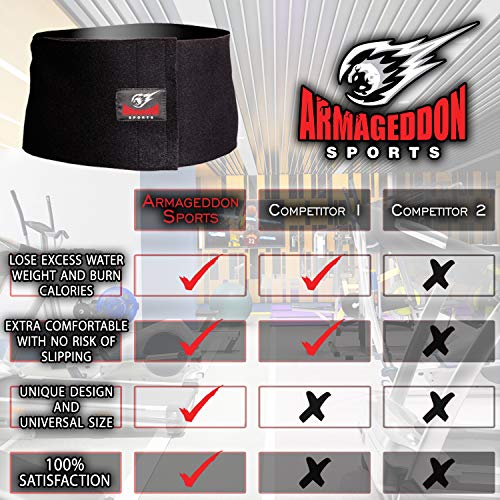 ARMAGEDDON SPORTS Faja Reductora Adelgazante para Hombre y Mujer, Reducir Cintura y Abdomen - Faja de con Velcro Neopreno Deportiva Fitness Abdominal - Adjustar Todo 120 cm Cintura