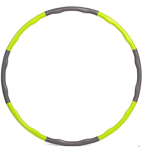 Aro de ejercicio MAILIER para adultos para perder peso, rápido ejercicio, viajes, entrenamiento, quema de grasa, saludable, desmontable y tamaño ajustable (verde + gris)