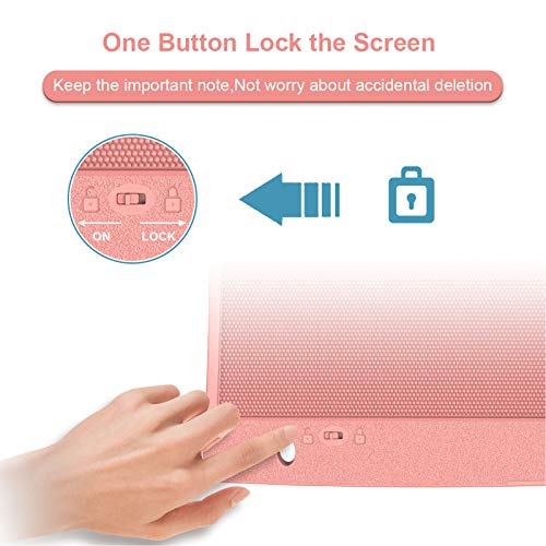 Arolun Tableta de Escritura LCD 8.5 Inch Colorida, LCD Tablero de Dibujo Gráfica Pizarra Magica de Mensaje Memo Pad Electrónico con Lápiz Regalos para Niños,Clase,Oficina,Casa,Cocina (Rosa)