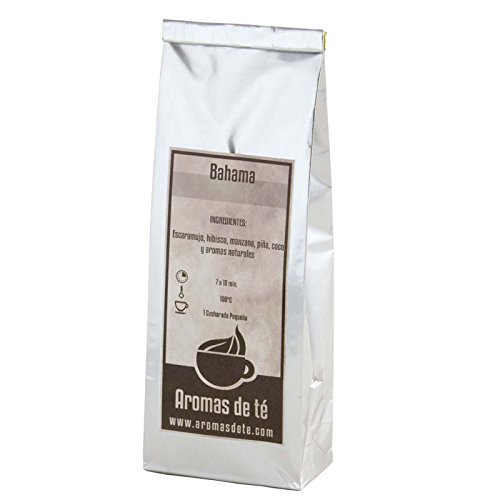 Aromas de Té - Infusión Bahama - Con Coco, Hibisco, Piña, Manzana, Escaramujo y Aromas Naturales - Diurética - Con Propiedades Antioxidantes - Sin Teína - Sin Gluten - 50 gr.