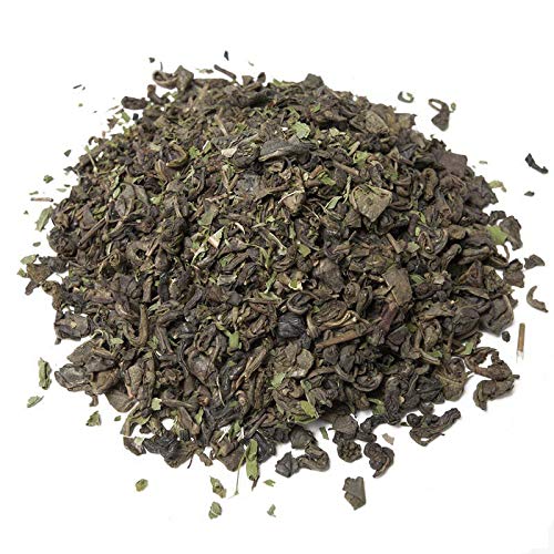Aromas de Té - Té Verde Moruno China Gunpowder Sabor a Hierbabuena con Pipermint y Aroma Natural de Menta a Granel, 100 gr.