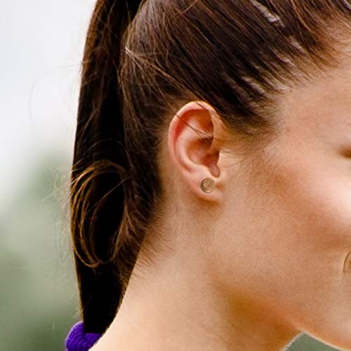 Aroncent Pendientes de Acero Inoxidable Quirúrgico y Madera para Oído Dumbbells Aretes de Perno Forma Pesas para Hombre Mujer Unisex 8-12 mm 6 Pcs (8)