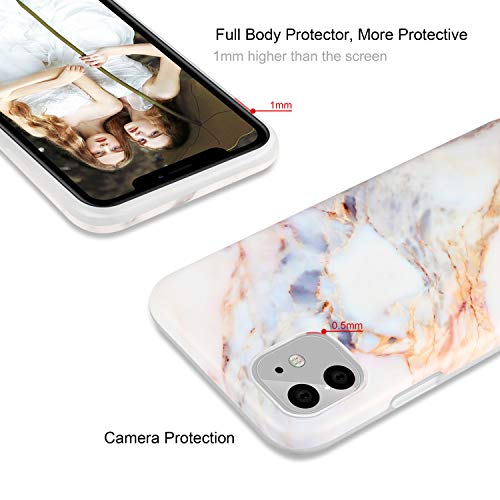 AROYI 3 x Funda para iPhone 11 Mármol Silicone Suave Carcasa, Slim Soft Gel TPU Case Protección Antigolpes Cover para iPhone 11 (Blanco)