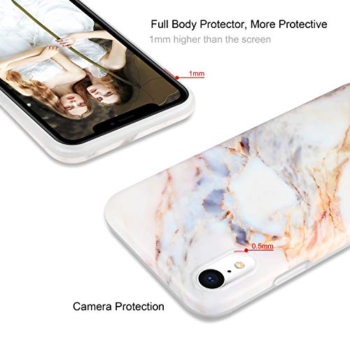 AROYI 3 x Funda para iPhone XR Mármol Silicone Suave Carcasa, Slim Soft Gel TPU Case Protección Antigolpes Cover para iPhone XR (Blanco)