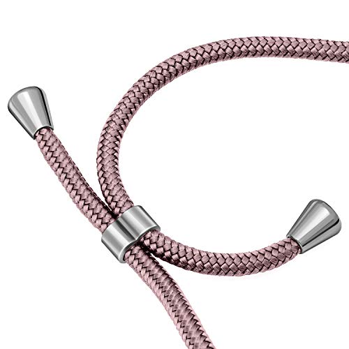 AROYI Funda con Cuerda para iPhone 7 Plus/8 Plus + Protector Pantalla, Carcasa Transparente TPU Silicona Case con Colgante Ajustable Collar Correa de Cuello Cordón para iPhone 7 Plus/8 Plus - Oro Rosa