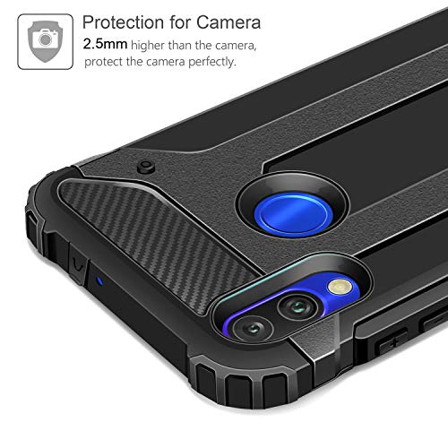 AROYI Funda Xiaomi Redmi Note 7 / Note 7 Pro + Protectores de Pantalla in Cristal Templado, Robusta Carcasa Híbrida TPU+PC de Doble Capa Anti-arañazos Caso para Xiaomi Redmi Note 7 Pro Negro