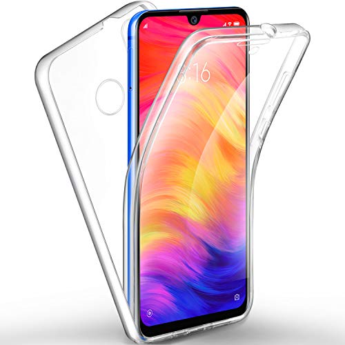 AROYI Funda Xiaomi Redmi Note 7, Ultra Slim Doble Cara Carcasa Protector Transparente TPU Silicona + PC Dura Resistente Anti-Arañazos Protectora Case Cover para Xiaomi Redmi Note 7/Note 7 Pro