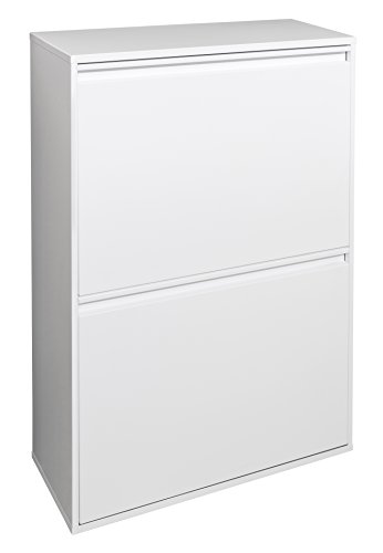 Arregui Basic Cubo de Basura y Reciclaje de Acero con 4 Cubos, Metal, Blanco, 90,5 x 58,5 x 24,5 cm