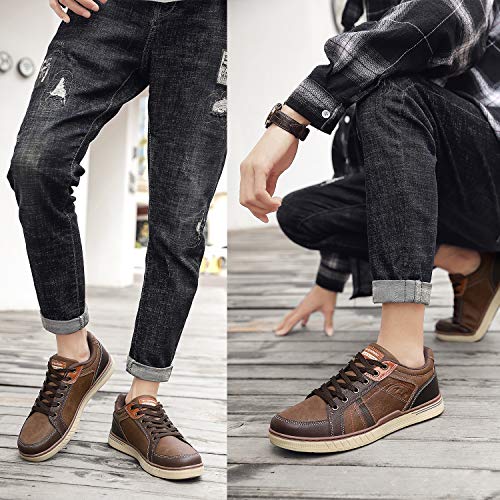 ARRIGO BELLO Zapatos Hombre Vestir Casual Zapatillas Deportivas Transpirables Gimnasio Correr Running Sneakers Al Aire Libre Tamaño 41-46 (Marrón, Numeric_41)