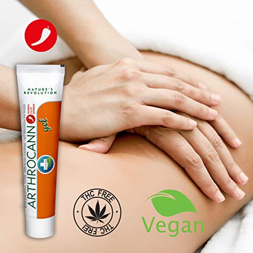 ARTHROCANN Gel Efecto Calor para masaje y alivio de la sensación de dolor - Fórmula natural de cáñamo con efecto calmante