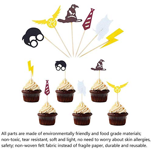 Artículos de Fiesta para Harry Potter BESLIME Suministros para la Fiesta de Harry Potter, Estandarte de cumpleaños, Harry Potter Inspired Cupcake Toppers, Globo de látex