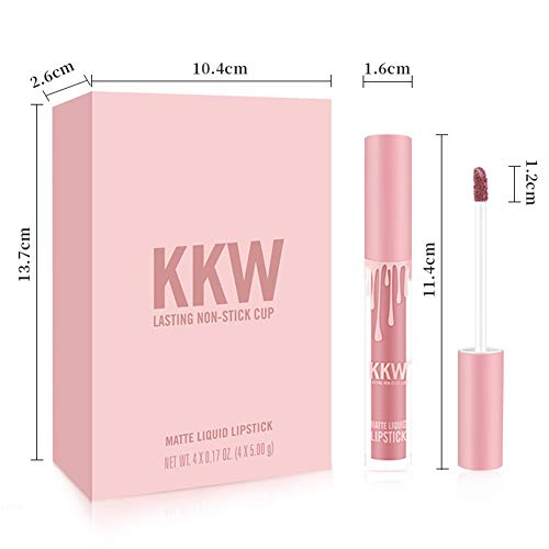 ARTIFUN Set de Lápiz Labial Tubo Rosa Brillante de Larga Duración, Impermeable y Antiadherente,Set de Pintalabios de Labios Mate