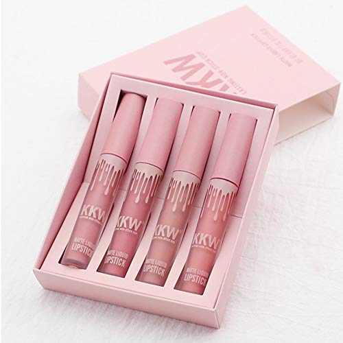 ARTIFUN Set de Lápiz Labial Tubo Rosa Brillante de Larga Duración, Impermeable y Antiadherente,Set de Pintalabios de Labios Mate