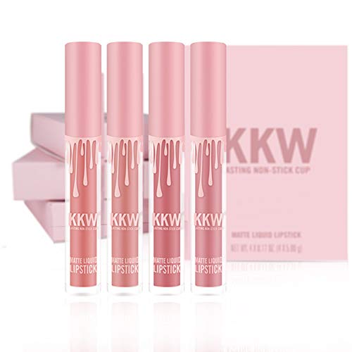ARTIFUN Set de Lápiz Labial Tubo Rosa Brillante de Larga Duración, Impermeable y Antiadherente,Set de Pintalabios de Labios Mate