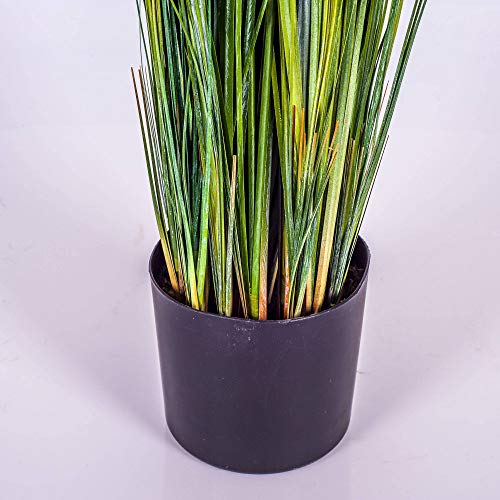 artplants.de Hierba de Junco Decorativa, Verde, 90cm - Hierba sintética - Planta Artificial