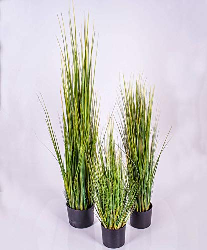 artplants.de Hierba de Junco Decorativa, Verde, 90cm - Hierba sintética - Planta Artificial