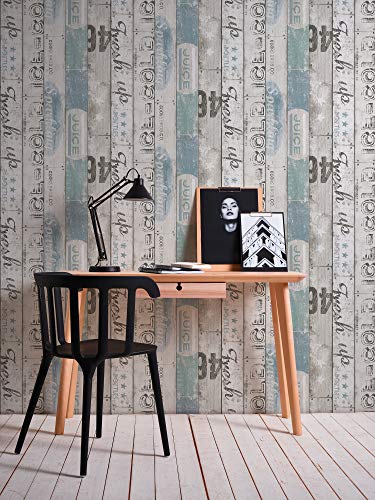 A.S. Création papel pintado de papel Boys & Girls 5 beige azul gris 10,05 m x 0,53 m 959503