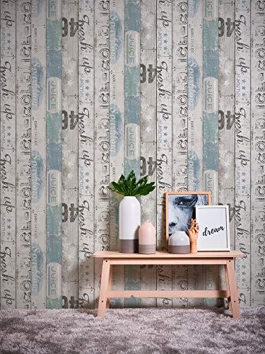 A.S. Création papel pintado de papel Boys & Girls 5 beige azul gris 10,05 m x 0,53 m 959503