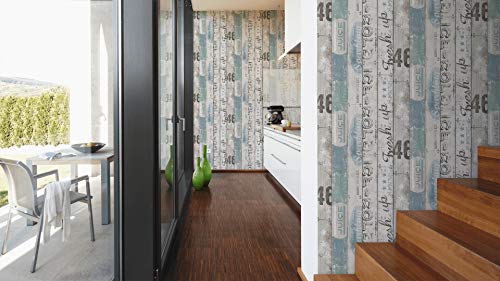 A.S. Création papel pintado de papel Boys & Girls 5 beige azul gris 10,05 m x 0,53 m 959503