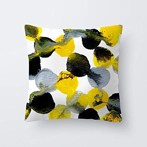 Asdomo - Funda de cojín con Estampado de Flores, Funda de Almohada Decorativa para sofá o Cama, Juego de Fundas de Almohada de Terciopelo para el Pelo y la Piel, Amarillo, 1