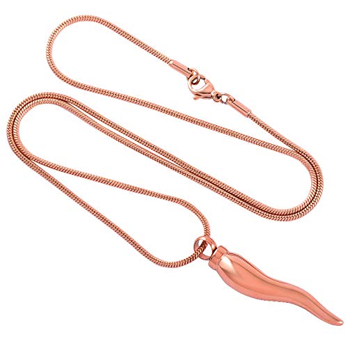 ASDWA Collar De Cenizas,Joyería De Cremación De Oro Rosa Lindo Forma De Chile Urna Colgante Medallón Conmemorativo Ceniza Titular Collares para Mascota Regalo De Recuerdo Humano