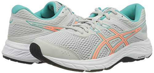 Asics Gel-Contend 6, Sneaker Womens, Glacier Grey/Sun Coral, 40 EU