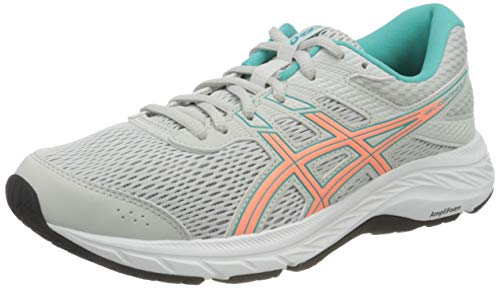 Asics Gel-Contend 6, Sneaker Womens, Glacier Grey/Sun Coral, 40 EU