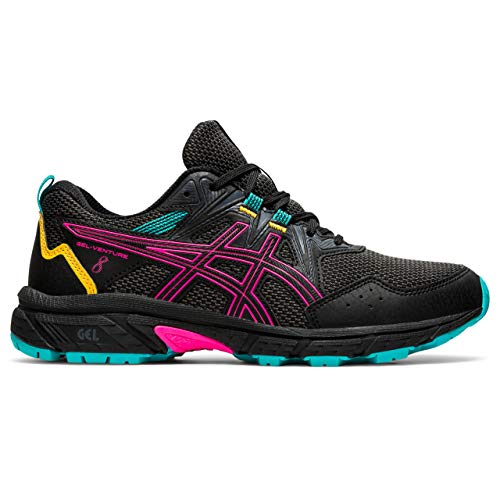 ASICS Gel-Venture 8, Zapatillas de Running para Mujer, Color Negro y Rosa, 37.5 EU