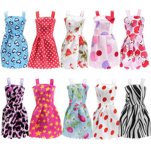 Asiv 110 Piezas Ropa de Moda, Zapatos y Accesorios para Las muñecas Doll, Incluyendo 10 los Vestidos, 14 Zapatos, 16 suspensión, 2 Soporte de la muñeca, 68 los Accesorios