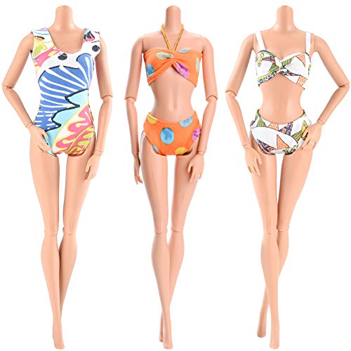Asiv 5 Sets Trajes de Baño Suave y cómodo Playa Verano Ropa Biquini para Muñeca, Estilo Aleatorio