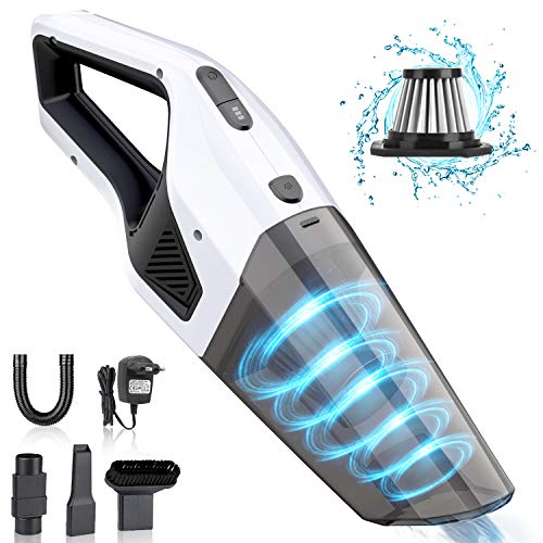 Aspirador de Mano sin Cable Potente, Aspiradora portátil Recargable de 7000 pa, Fuerte succión en seco y húmedo, Ligera Mini aspiradora de Mano para la Limpieza de Coches domésticos