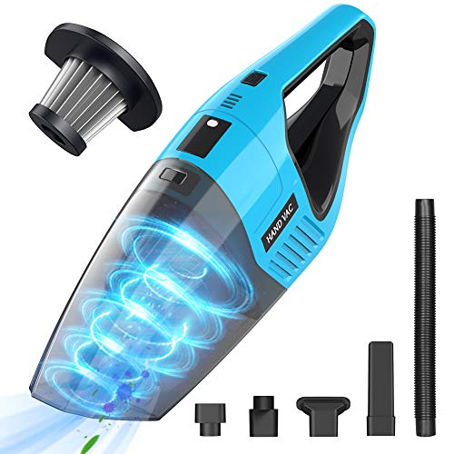 Aspirador de Mano sin Cable Potente,Aspiradora Inalámbrico de 7000 PA,Batería de 4000mAh, Luz LED,Indicador de Batería,Filtro Acero Inoxidable para Hogar y Coche,Seco y Húmedo,700ml Depósito