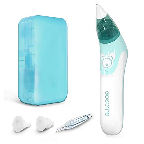 Aspirador Nasal Bebes Electrico, Aspiradores Nasales OOCOME Aspirador de Nariz para bebé y removedor de cera del oído con 3 boquillas de lechón reutilizables para recién nacidos y bebés