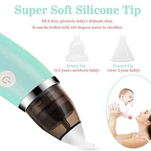 Aspirador Nasal Bebes Electrico, carga USB con 5 niveles de succión 2 tamaños Puntas de silicona, Portátil Aspirador Nasal para Recién Nacidos