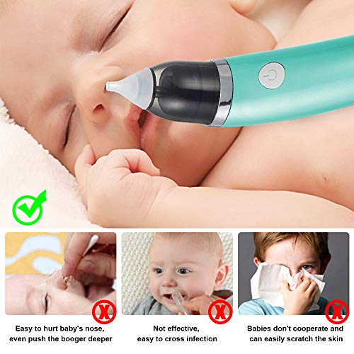 Aspirador Nasal Bebes Electrico, carga USB con 5 niveles de succión 2 tamaños Puntas de silicona, Portátil Aspirador Nasal para Recién Nacidos