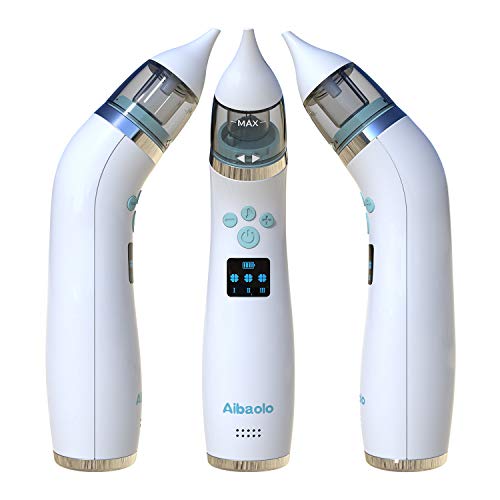 Aspirador Nasal Eléctrico Recargable USB para Bebés - Limpiador de Nariz para Recién Nacidos y Niños con 4 Puntas (2 Tamaños Diferentes) y 3 Fuerzas de Succión Ajustables - Música Maravillosa