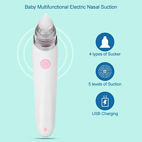 Aspirador nasal para bebé, aspirador nasal eléctrico 2 en 1, aspirador nasal, succión al vacío, eliminación de puntos negros, limpiador de poros faciales recargable para mujeres(#2)