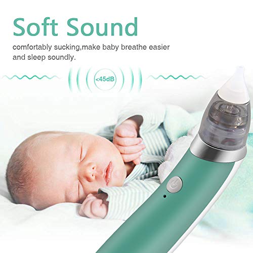 Aspirador Nasal para bebés, Aspiradores Nasales, Aspirador de Nasal Eléctrico, Pantalla LCD de carga USB con 5 niveles de succión 2 tamaños Puntas de silicona, Portátil aspirador nasal para recién