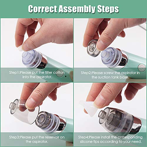 Aspirador Nasal para bebés, Aspiradores Nasales, Aspirador de Nasal Eléctrico, Pantalla LCD de carga USB con 5 niveles de succión 2 tamaños Puntas de silicona, Portátil aspirador nasal para recién