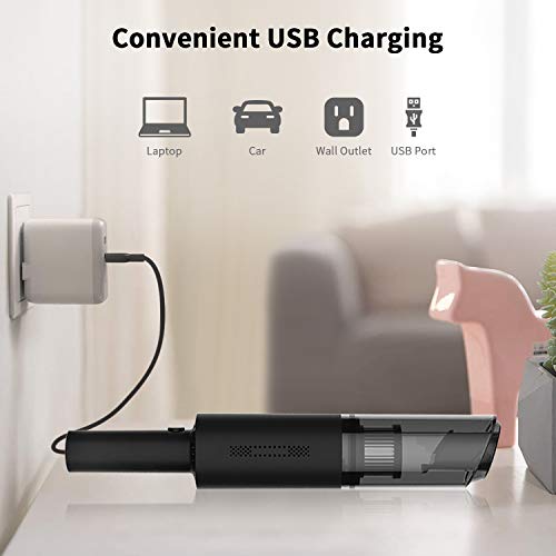 Aspiradora de Mano, 6000PA Aspirador de Mano Sin Cable Puede Purificar el Aire, 25 Minutos de Duración de la Batería Aspirador Coche, Filtro HEAP Reutilizable, Adecuado Para el Hogar, la Oficina, Auto