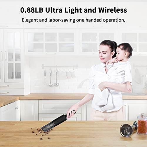 Aspiradora de Mano, 6000PA Aspirador de Mano Sin Cable Puede Purificar el Aire, 25 Minutos de Duración de la Batería Aspirador Coche, Filtro HEAP Reutilizable, Adecuado Para el Hogar, la Oficina, Auto