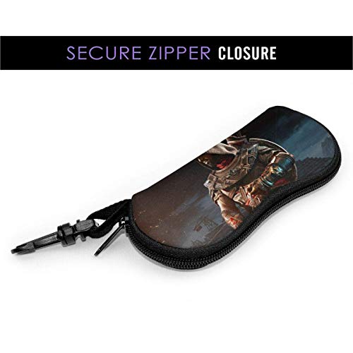 Assassin's Creed Estuche para gafas Gafas de sol Estuche protector para anteojos Conjunto portátil Cremallera de viaje Estuche para gafas de neopreno suave Estuche con clip para cinturón.