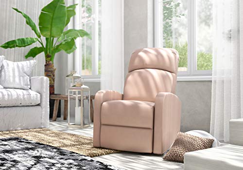 Astan Hogar Confort Sillón Relax con Reclinación Manual, Tapizado en PU Anti-Cuarteo. Modelo Premium AH-AR30600TP, Topo, Compacto
